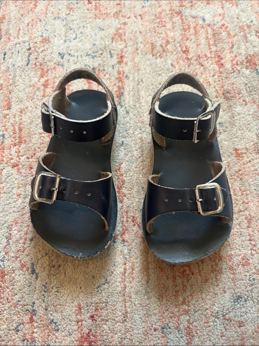 Salt Water Sandals by Hoy Navy Double-Buckle Kids Sandals